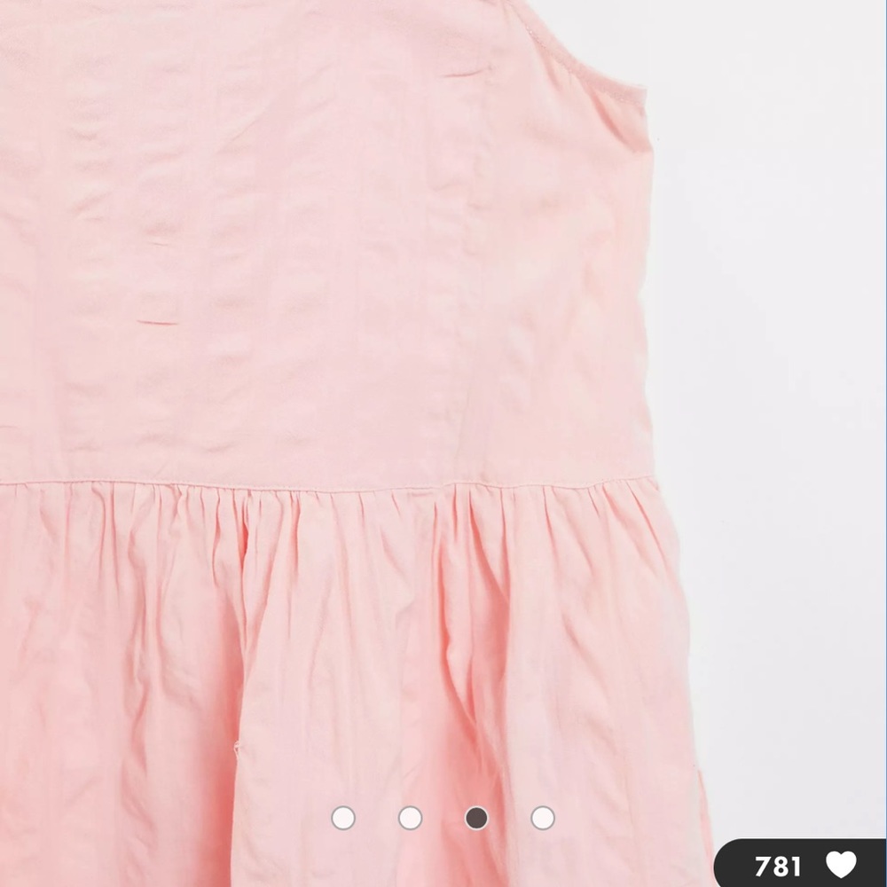 COLLUSION Pink Organic Cotton Seersucker Mini Apron Sundress- Never Worn